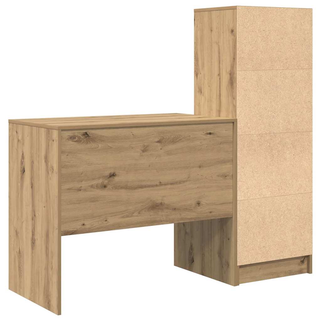 Skrivebord Med Opbevaring 2 Pcs Artisan Eg 90 X 50 X 76 Cm - Billede 9