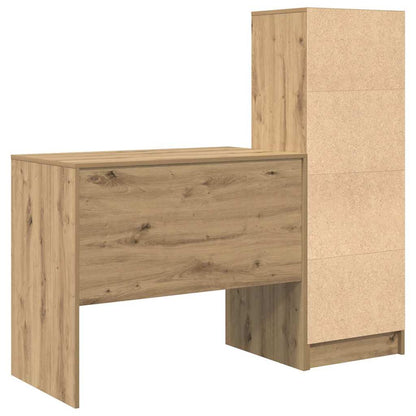 Skrivebord Med Opbevaring 2 Pcs Artisan Eg 90 X 50 X 76 Cm - Billede 9
