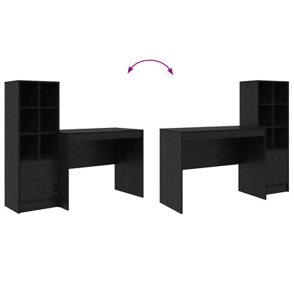 Skrivebord Med Opbevaring 2 Pcs Sort Eg 100 X 50 X 76 Cm - Billede 13