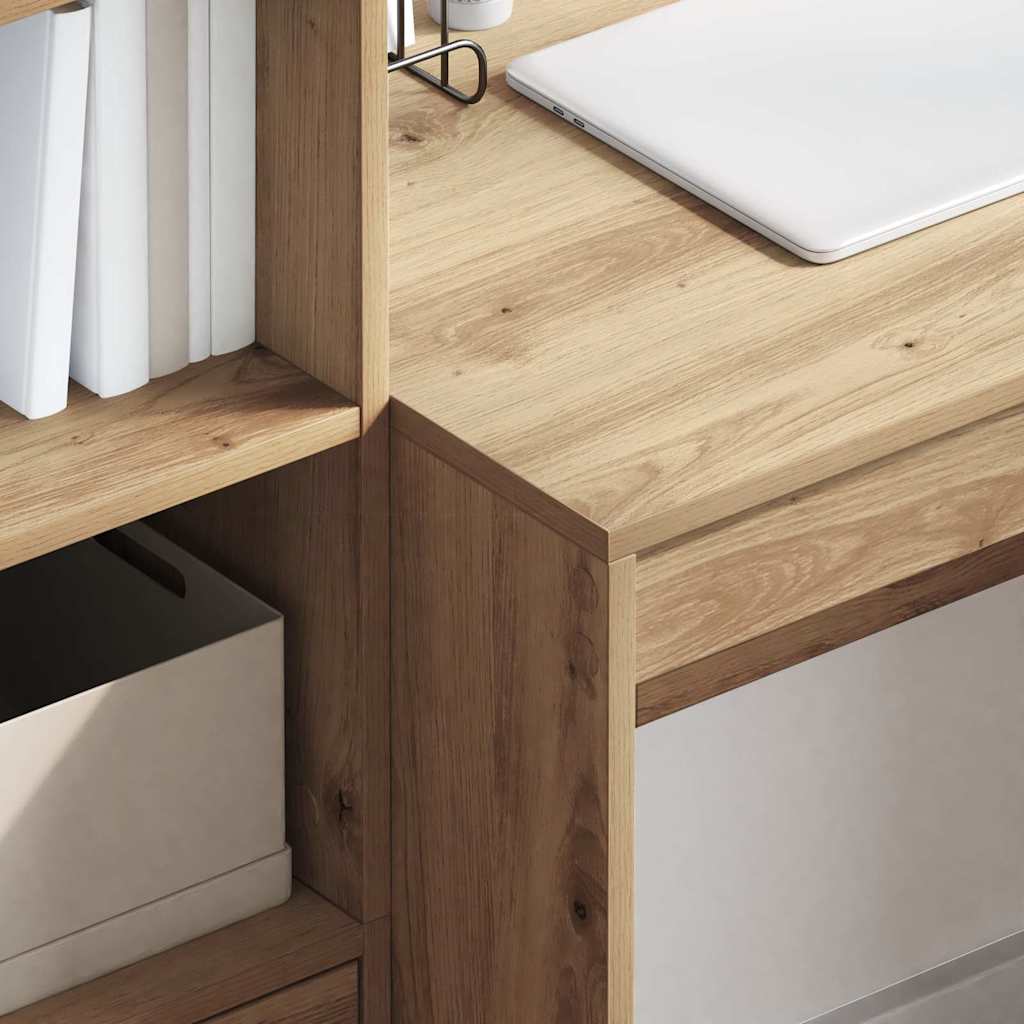 Skrivebord Med Opbevaring 2 Pcs Artisan Eg 100 X 50 X 76 Cm - Billede 4