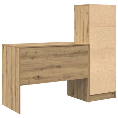 Skrivebord Med Opbevaring 2 Pcs Artisan Eg 100 X 50 X 76 Cm - Billede 9