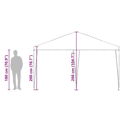 Party Tent 400 X 400 X 266 Cm Polyethylen Og Stål - Billede 12