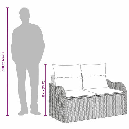 Havemøbelsofa Med Pude 121 X 62 X 69cm Polyrattan - Billede 8