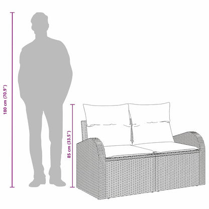 Havemøbelsofa Med Pude 124 X 62 X 69cm Polyrattan - Billede 7