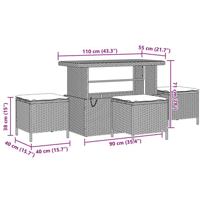 Have Spisebordssæt Polyrattan - Billede 12