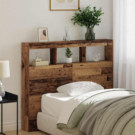Hovedgærde Kabinet Med Led Gammelt Træ 120 X 17 X 102 Cm - Hovedbillede