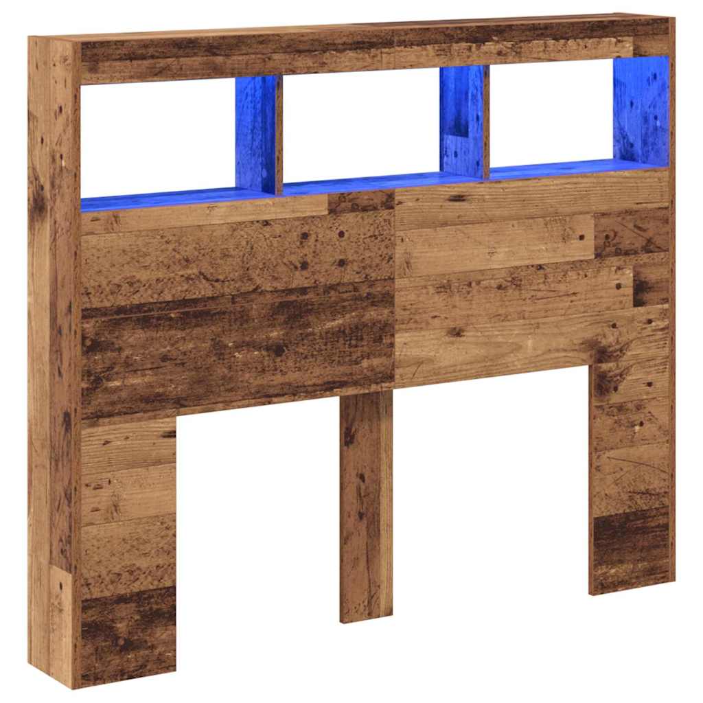 Hovedgærde Kabinet Med Led Gammelt Træ 120 X 17 X 102 Cm - Billede 2