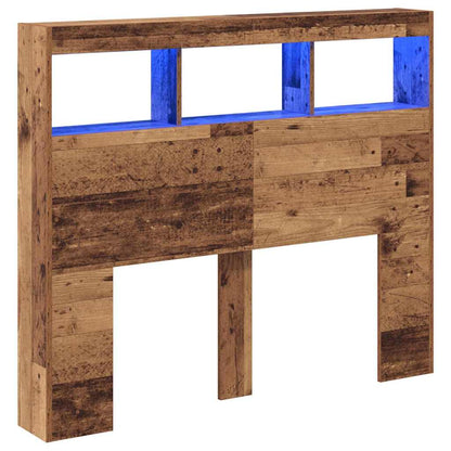 Hovedgærde Kabinet Med Led Gammelt Træ 120 X 17 X 102 Cm - Billede 2