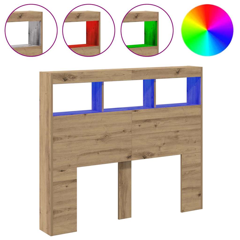Hovedgærde Kabinet Med Led Artisan Eg 121 17 102 Cm - Billede 4