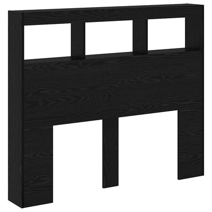 Hovedgærde Kabinet Med Led Med Hylde Sort Eg 122 X 17 X 102 Cm - Billede 5