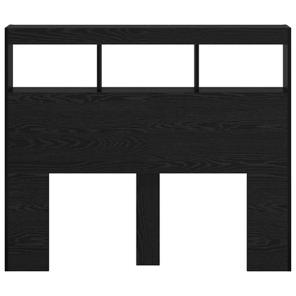Hovedgærde Kabinet Med Led Med Hylde Sort Eg 122 X 17 X 102 Cm - Billede 6