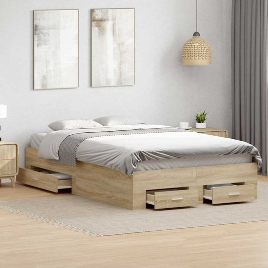 Sengestel Brun 120 X 190 Cm Konstrueret Træ - Hovedbillede