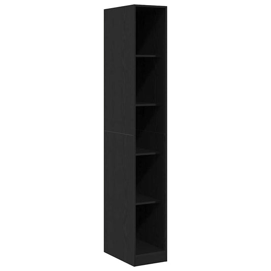 Garderobeskab Sort Eg 30 X 50 X 200 Cm Konstrueret Træ - Billede 2
