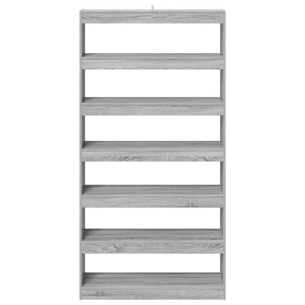 Bogskab Grå Sonoma-eg 100 X 30 X 198 Cm Konstrueret Træ - Billede 5