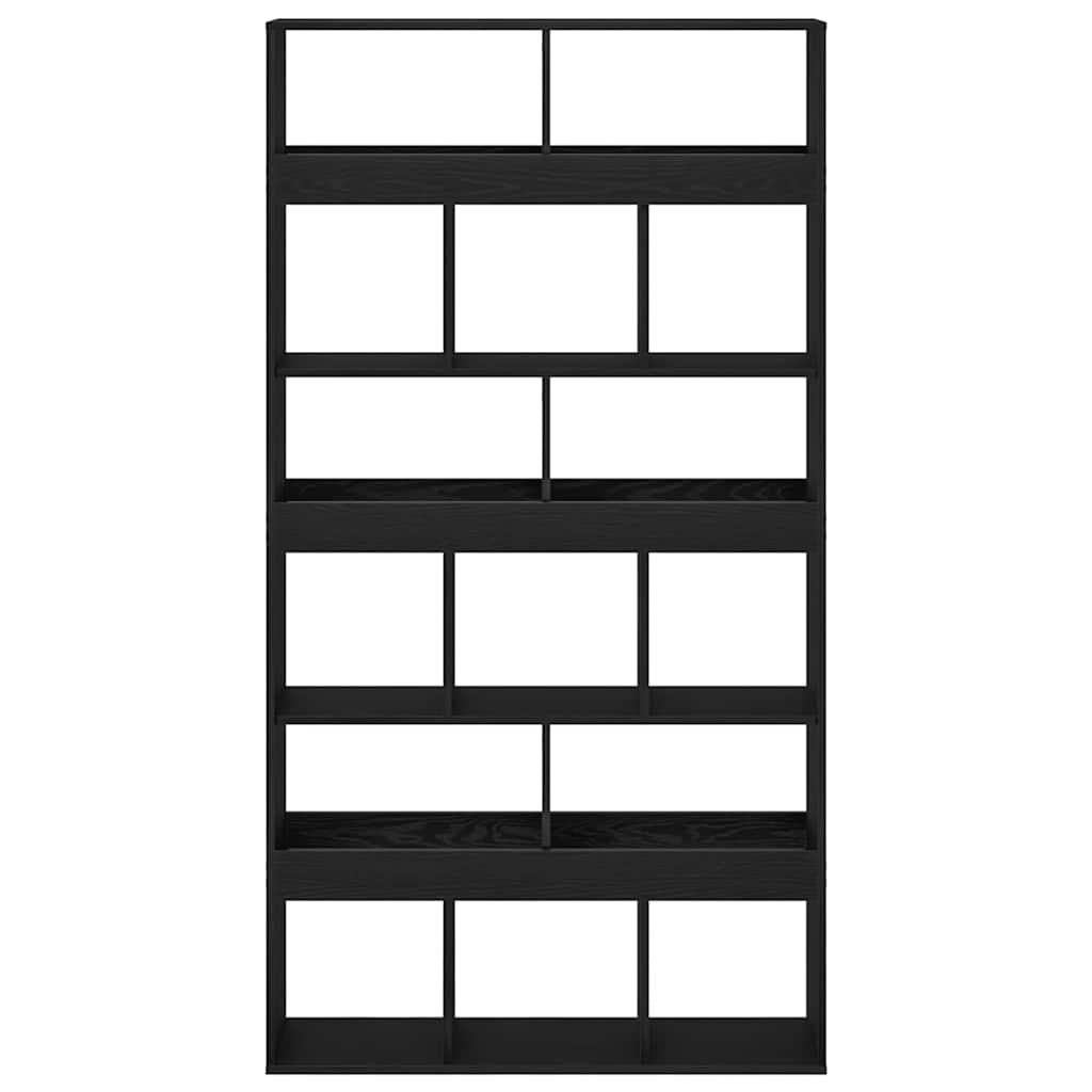 Bogreol 2 Pcs Sort Eg 100 X 33 X 187,5 Cm Konstrueret Træ - Billede 6