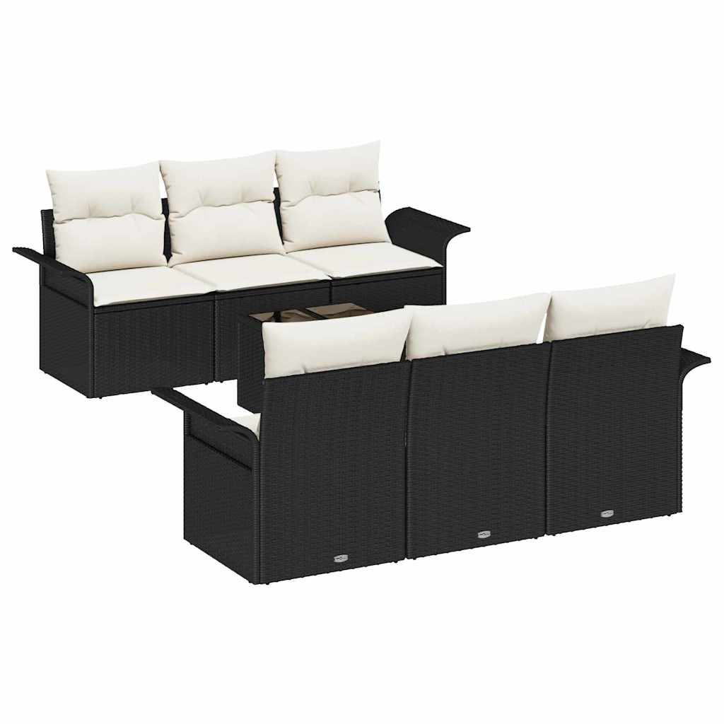 Havesofa Sæt Med Pude 7 Dele Polyrattan - Billede 2