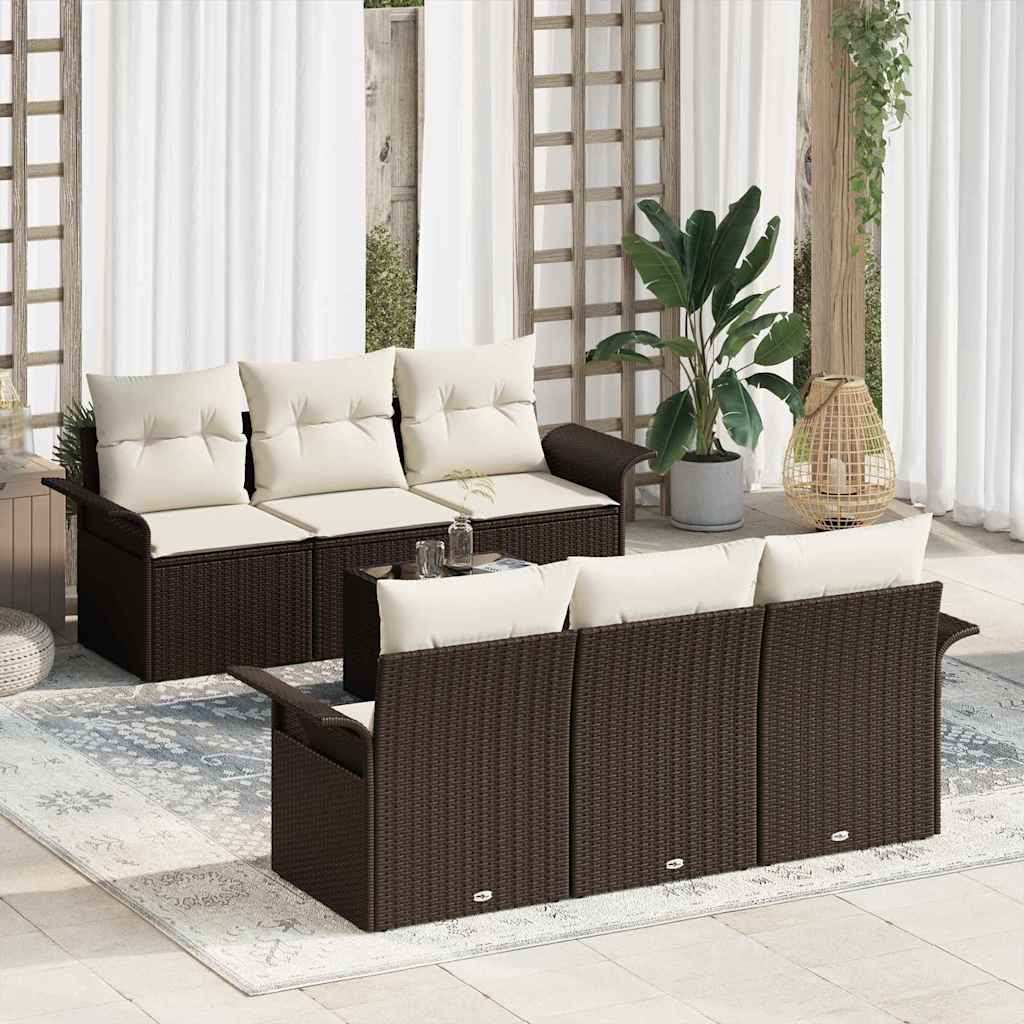 Havesofa Sæt Med Pude 7 Dele Polyrattan - Variant 3345248