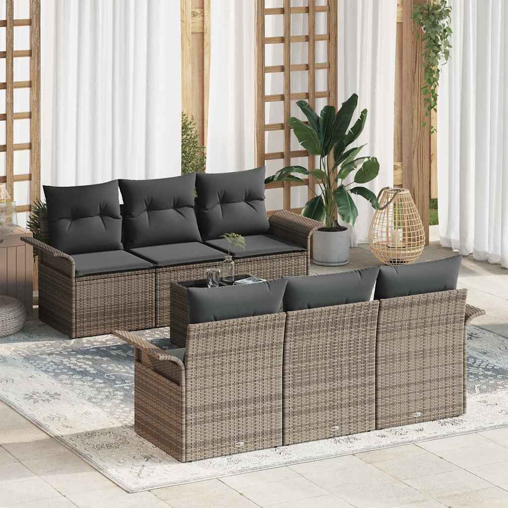 Havesofa Sæt Med Pude 7 Dele Polyrattan - Variant 3345249