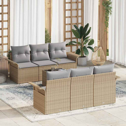 Havesofa Sæt Med Pude 7 Dele Polyrattan - Variant 3345250