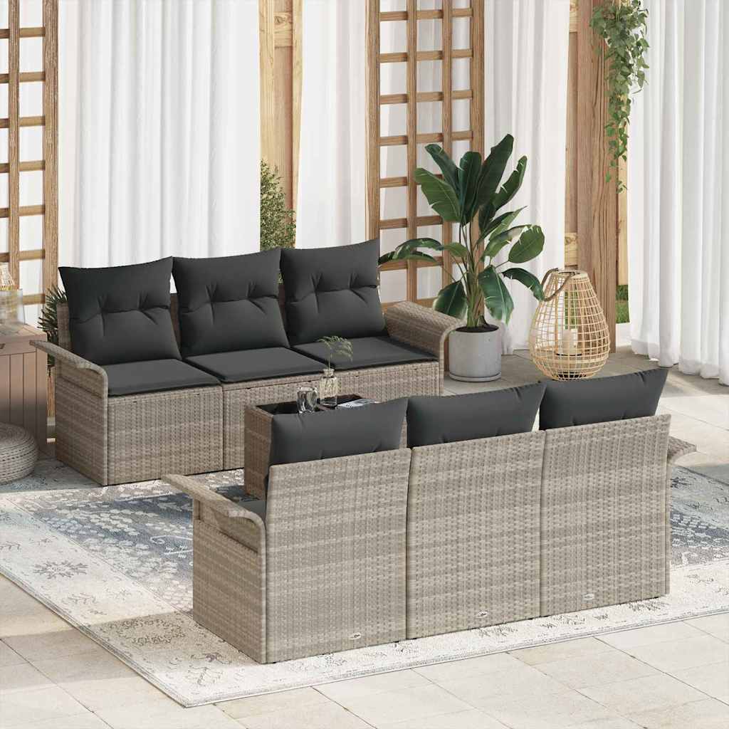 Havesofa Sæt Med Pude 7 Dele Polyrattan - Variant 3345252