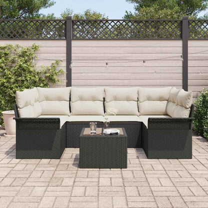 Havesofa Sæt Med Pude 7 Dele Polyrattan - Billede 3
