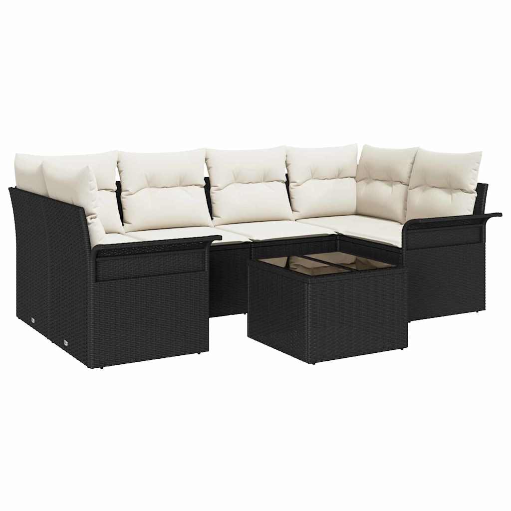 Havesofa Sæt Med Pude 7 Dele Polyrattan - Billede 2