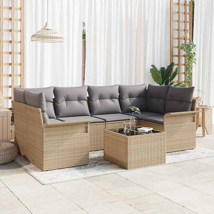 Havesofa Sæt Med Pude 7 Dele Polyrattan