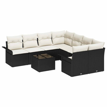 Havesofa Sæt 9 Dele Poly Rattan - Billede 2