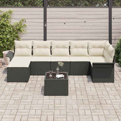 Havesofa Sæt Med Pude 8 Dele Poly Rattan - Billede 3