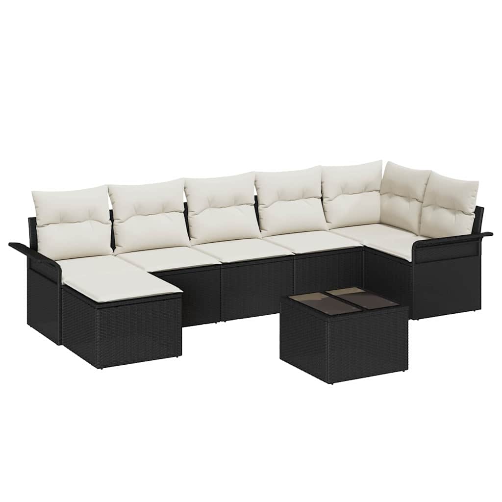 Havesofa Sæt Med Pude 8 Dele Poly Rattan - Billede 2