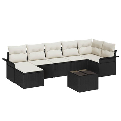 Havesofa Sæt Med Pude 8 Dele Poly Rattan - Billede 2
