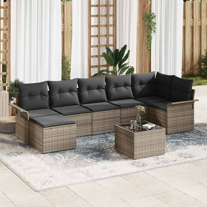 Havesofa Sæt Med Pude 8 Dele Poly Rattan
