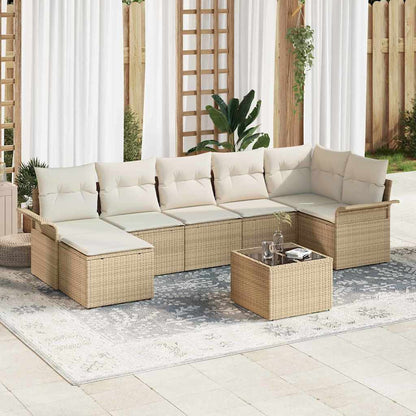 Havesofa Sæt Med Pude 8 Dele Poly Rattan