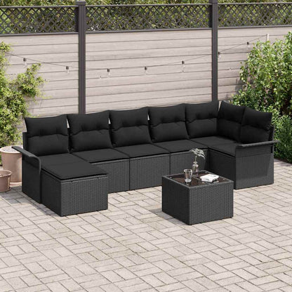 Havesofa Sæt Med Pude 8 Dele Poly Rattan