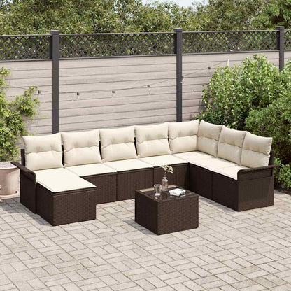 Havesofa Sæt 9 Stk. Polyrattan - Variant 3345488