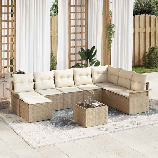 Havesofa Sæt 9 Stk. Polyrattan - Hovedbillede