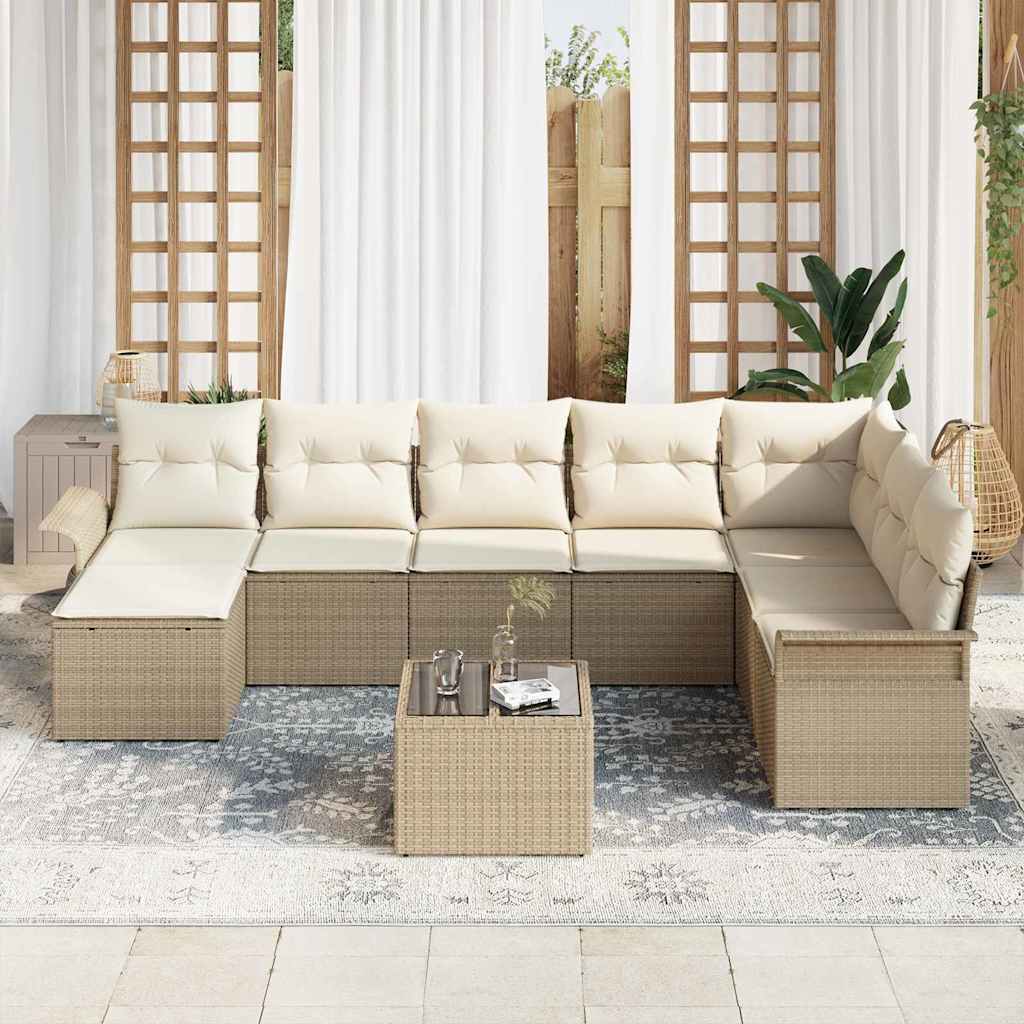 Havesofa Sæt 9 Stk. Polyrattan - Billede 3