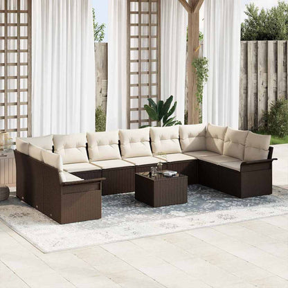 Havesofa Sæt Med Pude 11 Dele Polyrattan - Variant 3345548