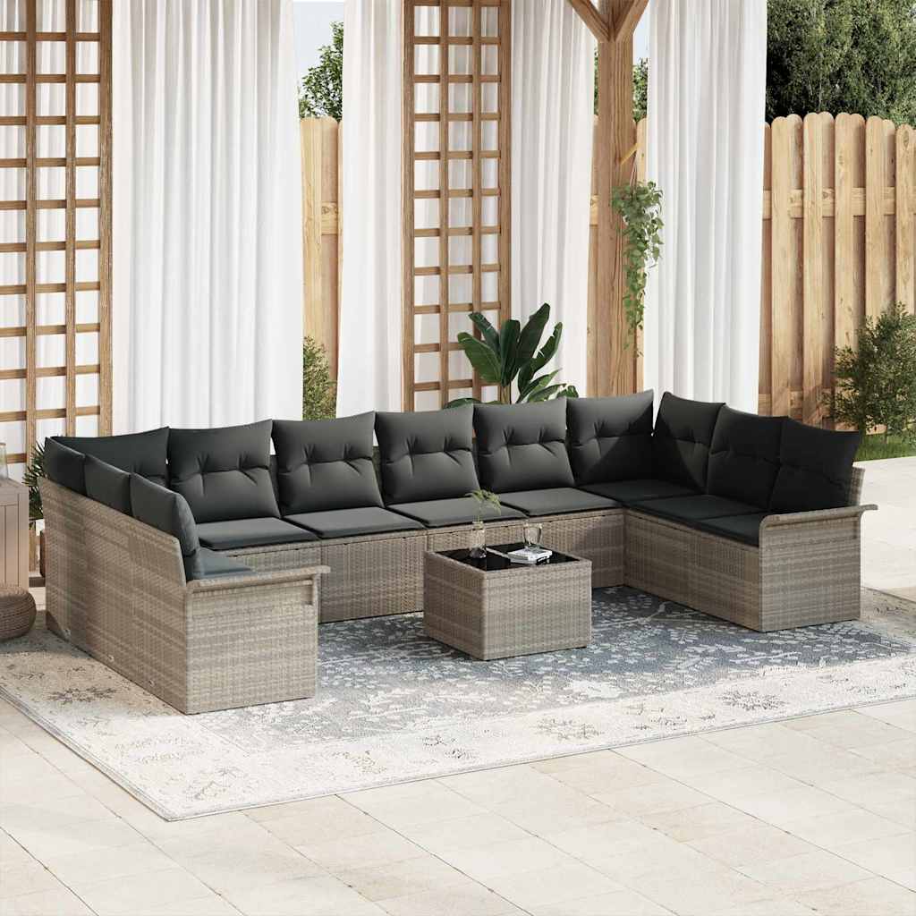 Havesofa Sæt Med Pude 11 Dele Polyrattan - Variant 3345552