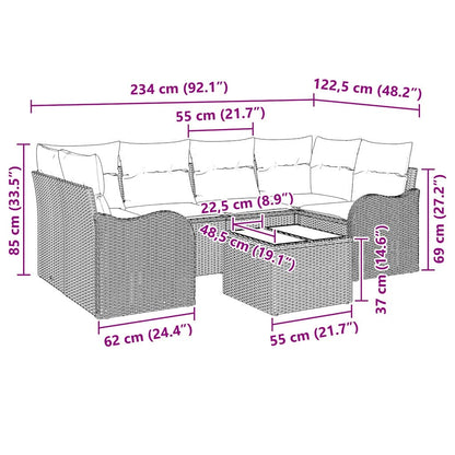 Havesofa Sæt 55 X 55 X 37 Cm Polyrattan - Billede 9