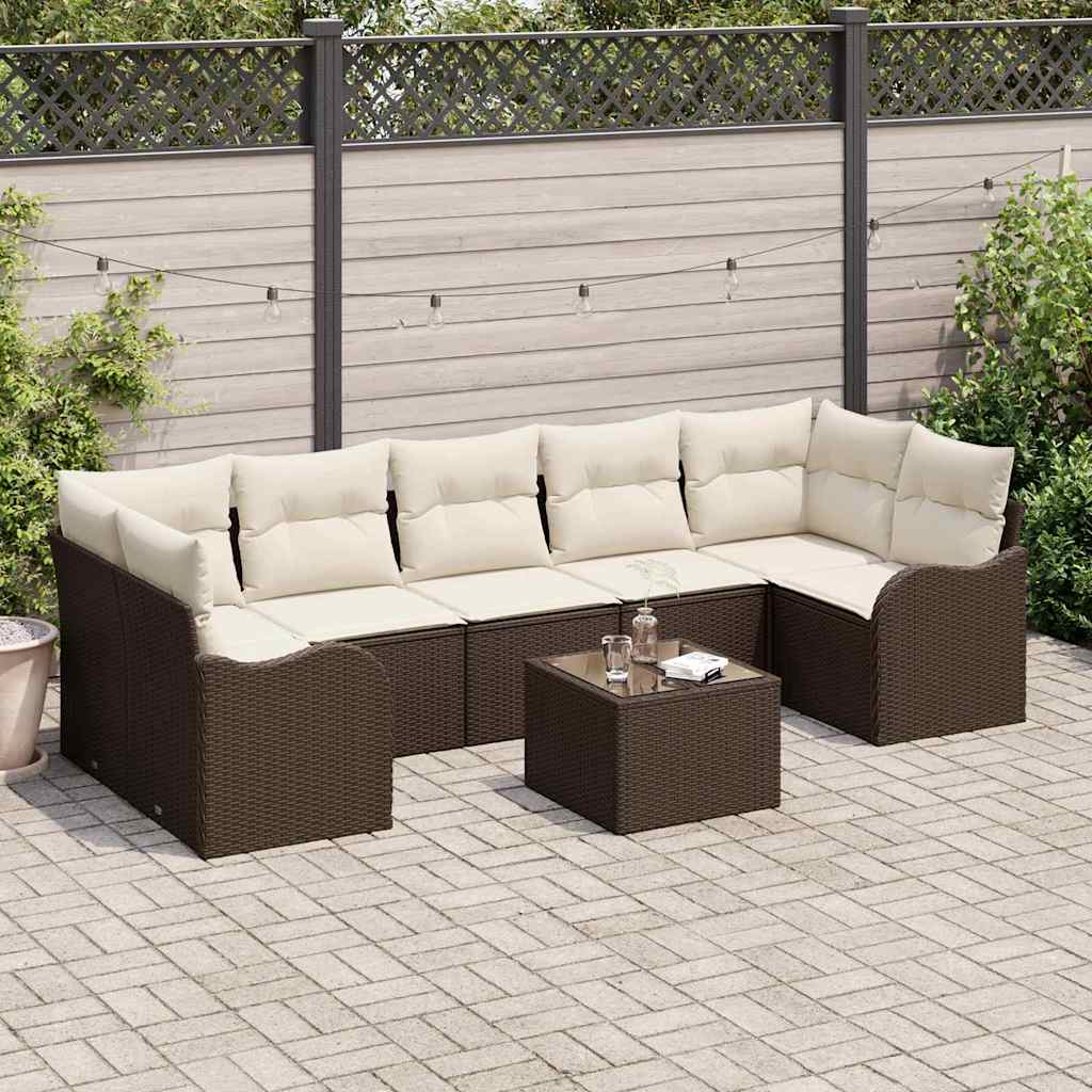 Havesofa Sæt 8 Stk. 7-antal Sæder Polyrattan - Variant 3345618