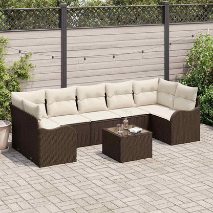 Havesofa Sæt 8 Stk. 7-antal Sæder Polyrattan - Variant 3345618