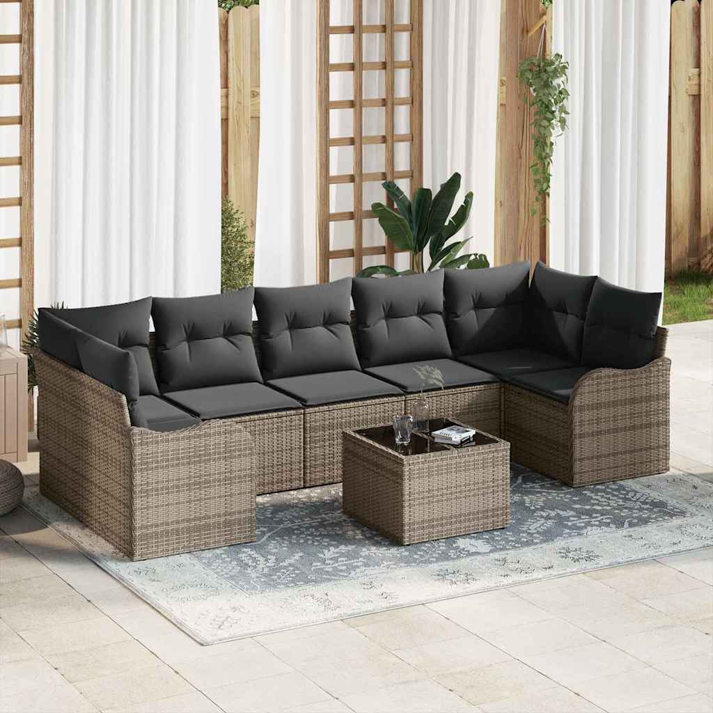 Havesofa Sæt 8 Stk. 7-antal Sæder Polyrattan - Variant 3345619