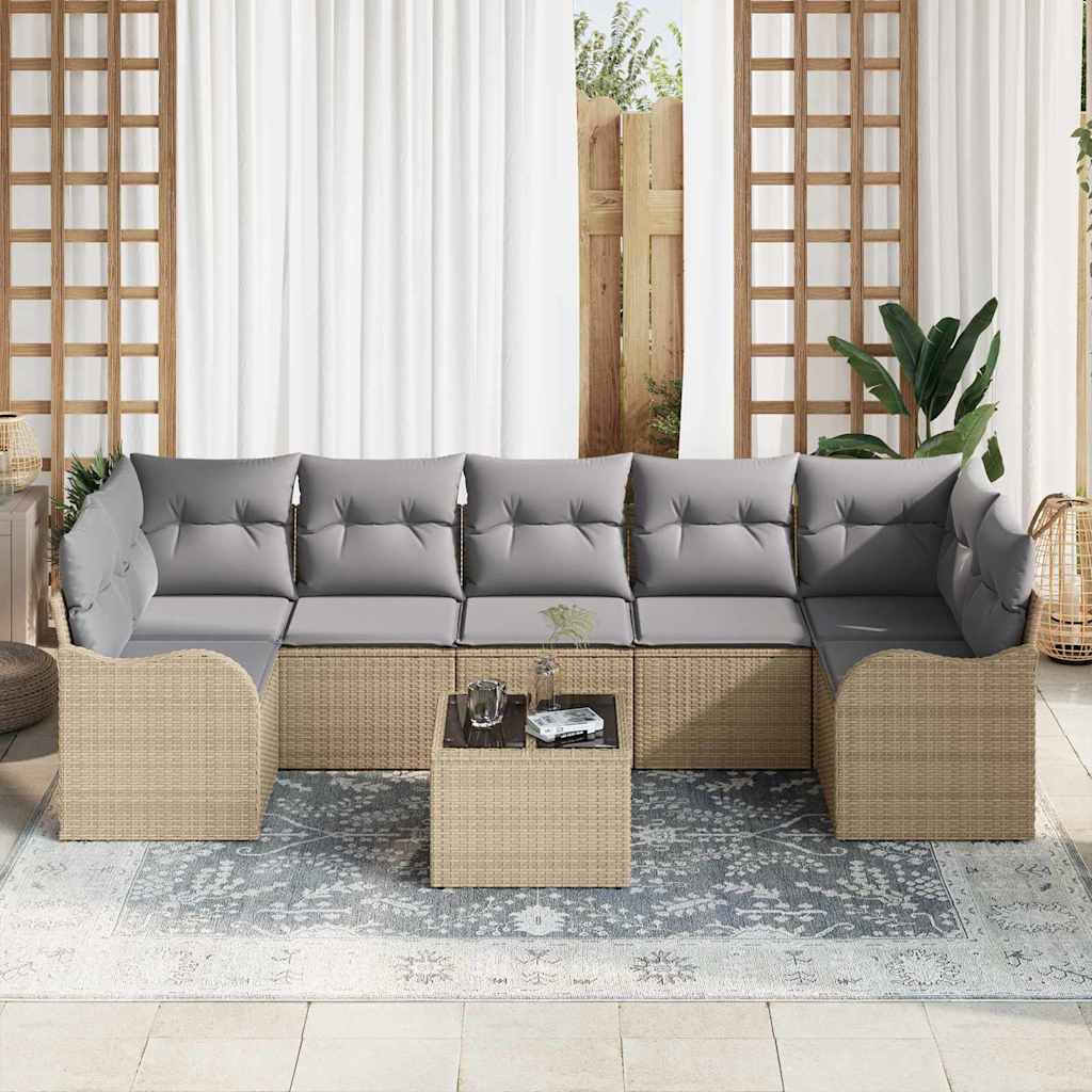 Havesofa Sæt 8 Stk. 7-antal Sæder Polyrattan - Billede 3