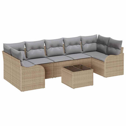 Havesofa Sæt 8 Stk. 7-antal Sæder Polyrattan - Billede 2