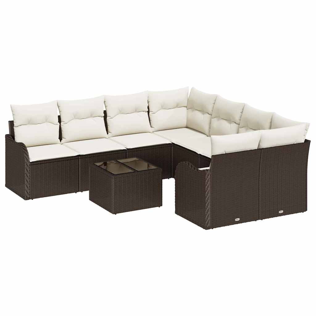 Havesofa Sæt Med Pude Med Opbevaring 9 Dele Polyrattan - Billede 2