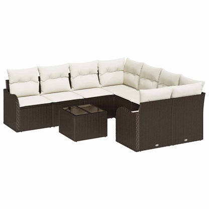 Havesofa Sæt Med Pude Med Opbevaring 9 Dele Polyrattan - Billede 2