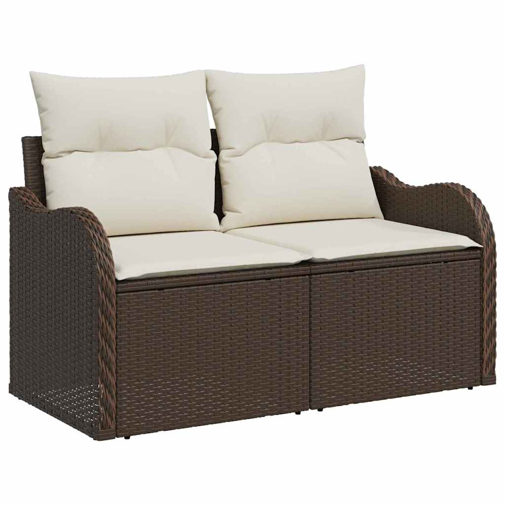 Havesofa Sæt Med Pude Med Opbevaring 9 Dele Polyrattan - Billede 4