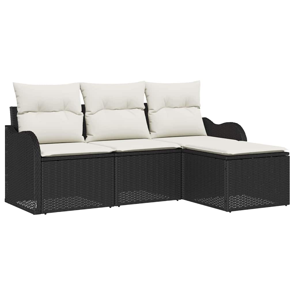 Havesofa Sæt Med Pude 4 Dele Poly Rattan - Billede 2