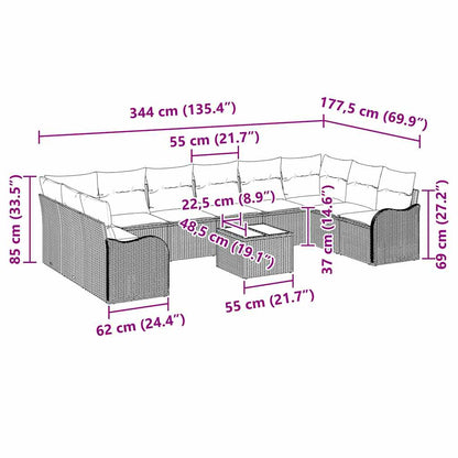 Havesofa Sæt 55 X 55 X 37 Cm Polyrattan - Billede 9